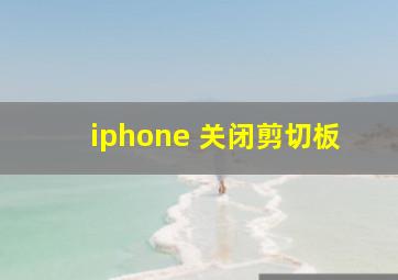 iphone 关闭剪切板